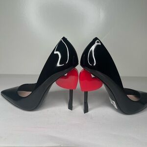 Aldo Black and Red Heart Heels